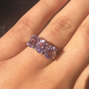 Purple Gemstone Sterling Silver Ring | size 10